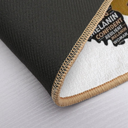 Black Girl  Woman Words in Afro Art  Eco-Friendly Bath Mat