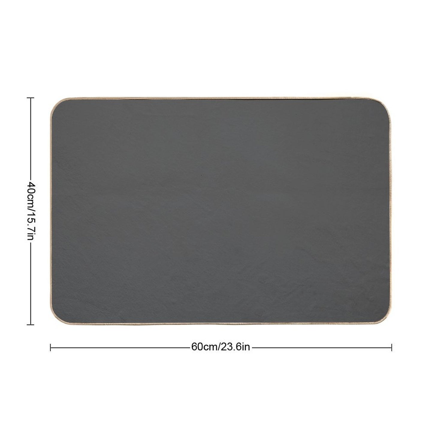 Plain Ash Grey, Dark Grey, Accent Grey, Charcoal, Sooty Grey, Forecast Color  Non-Slip Bath Mat