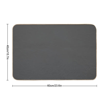 Plain Ash Grey, Dark Grey, Accent Grey, Charcoal, Sooty Grey, Forecast Color  Non-Slip Bath Mat