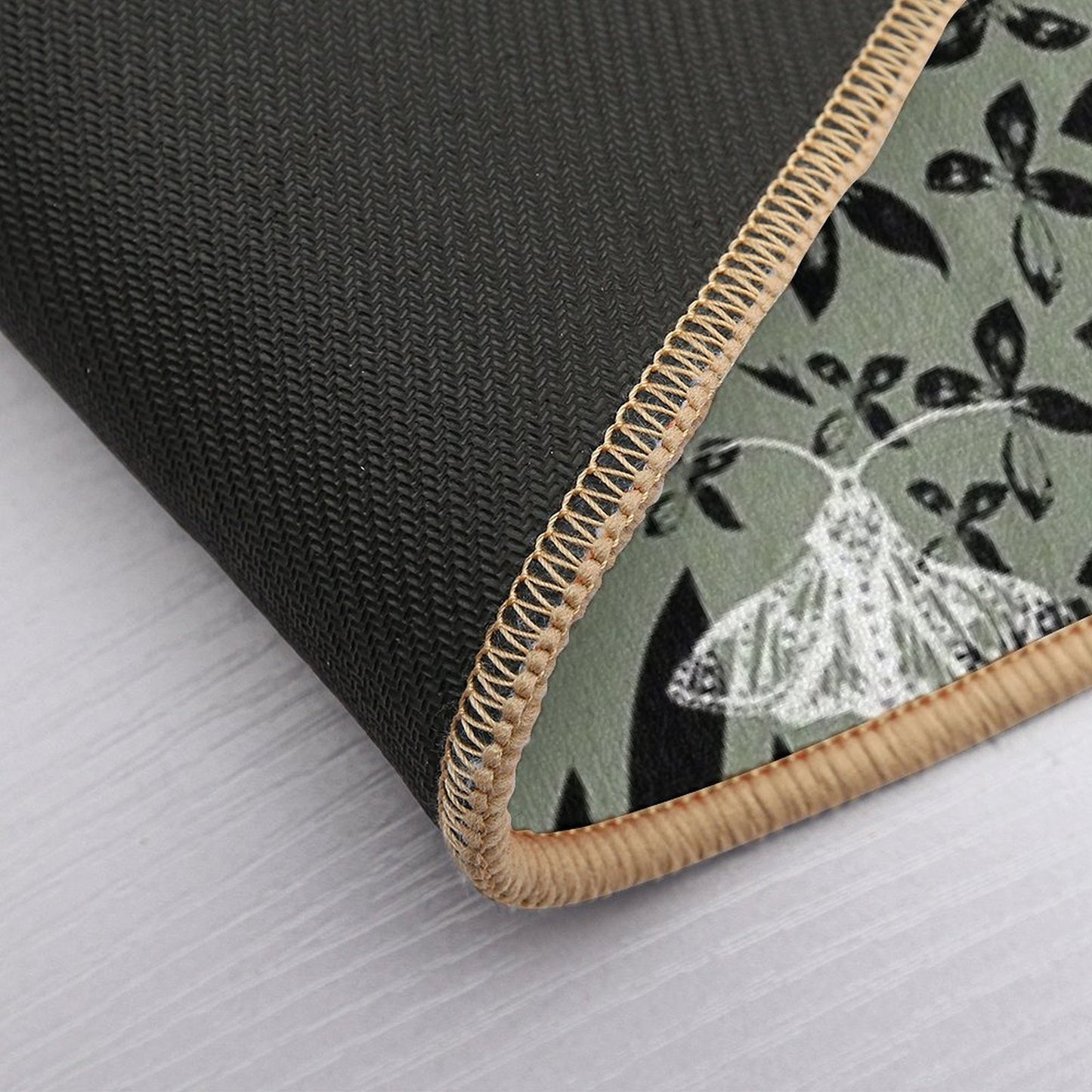 Moths And Flowers Graphic Pattern  Odorless Bath Mat