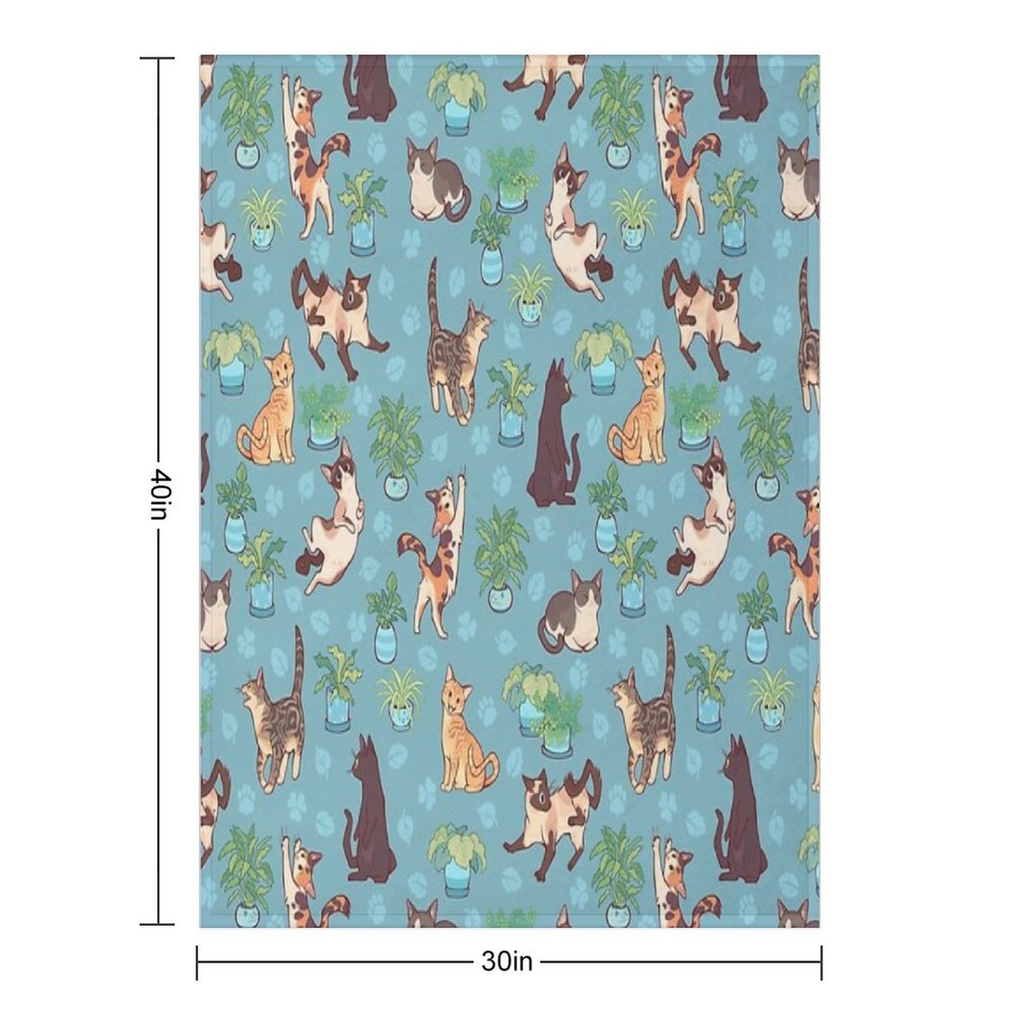 Cozy Michis in Blue Easy Care Throw Blanket