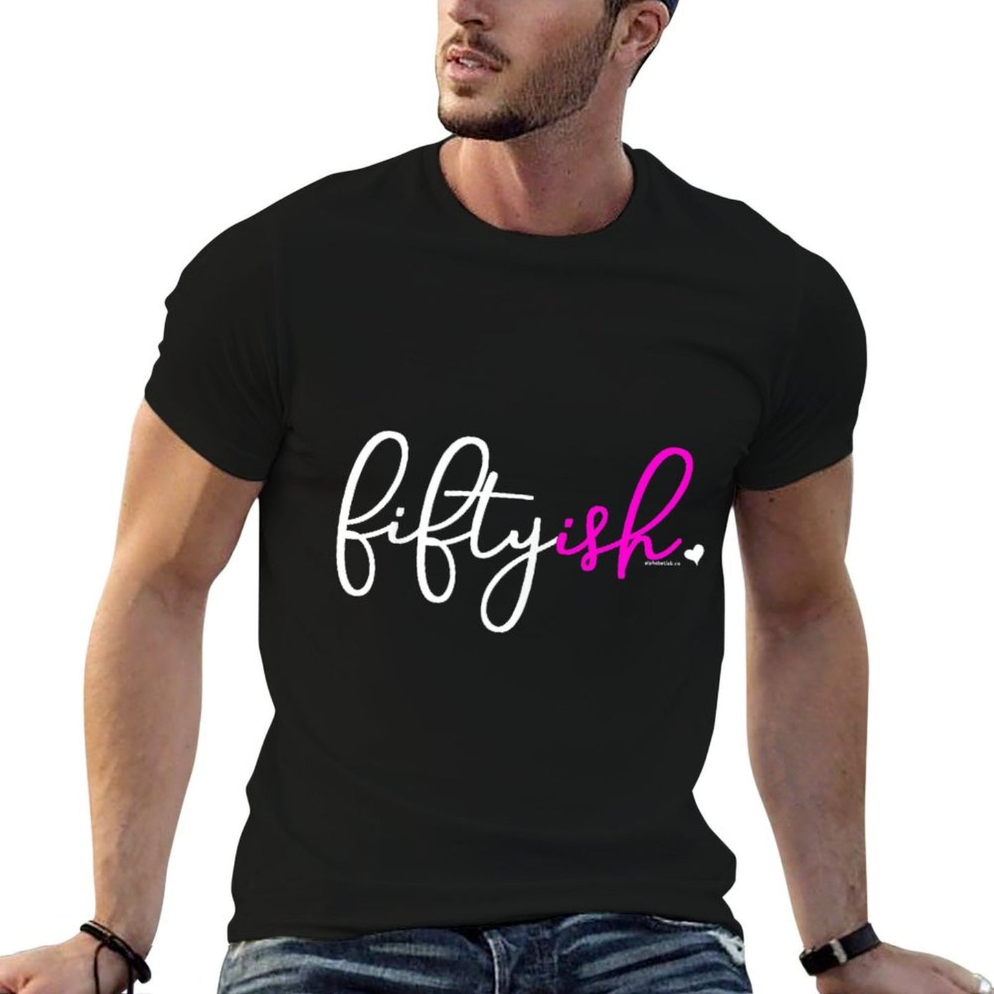 Fiftyish Birthday Gift Ideas for Her 50ish Women Pink  Trendy Pattern T-Shirt