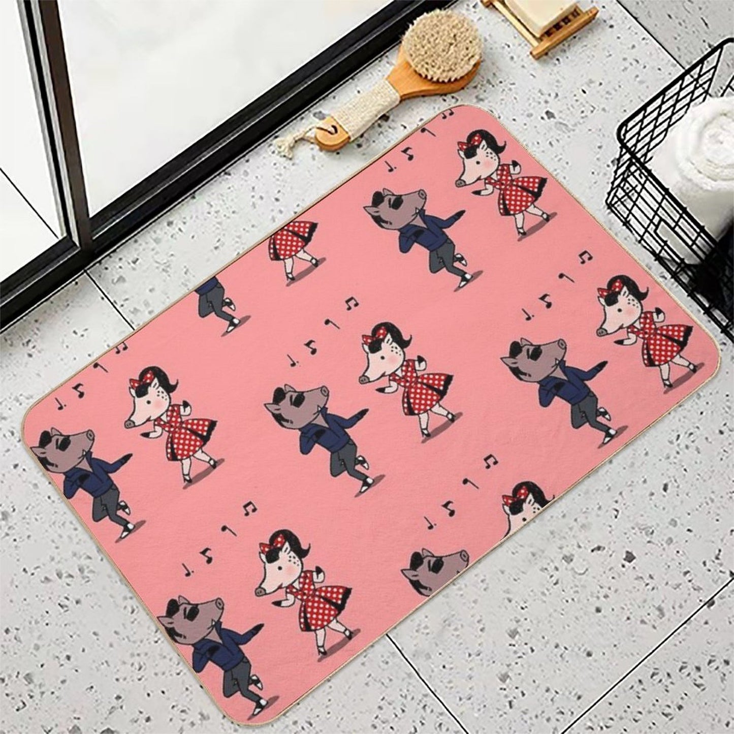 Rockabilly Boars  Toxin-Free Bath Mat