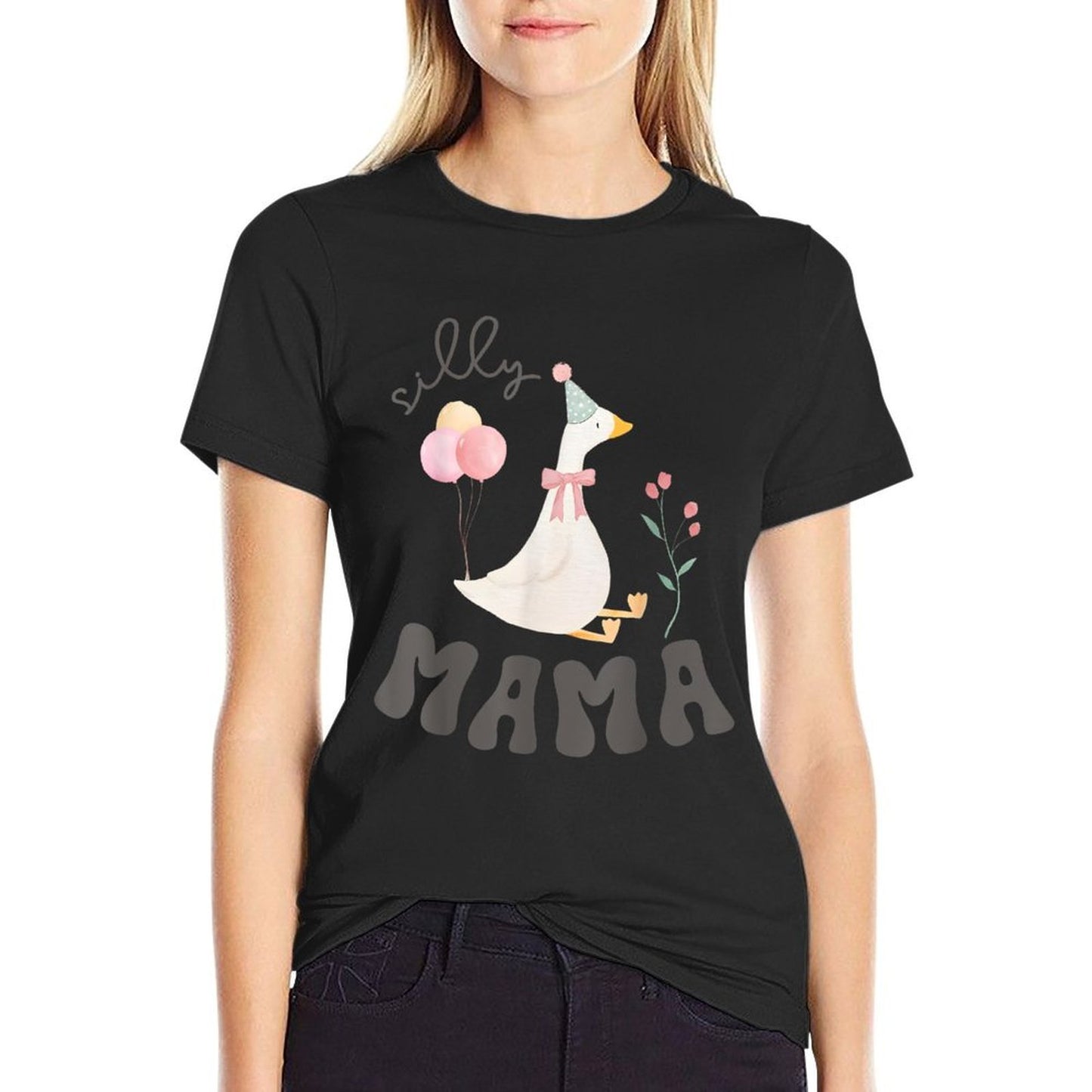Silly Mama Silly Goose Mom Birthday Family Matching Party  Slim-fit Cut T-Shirt