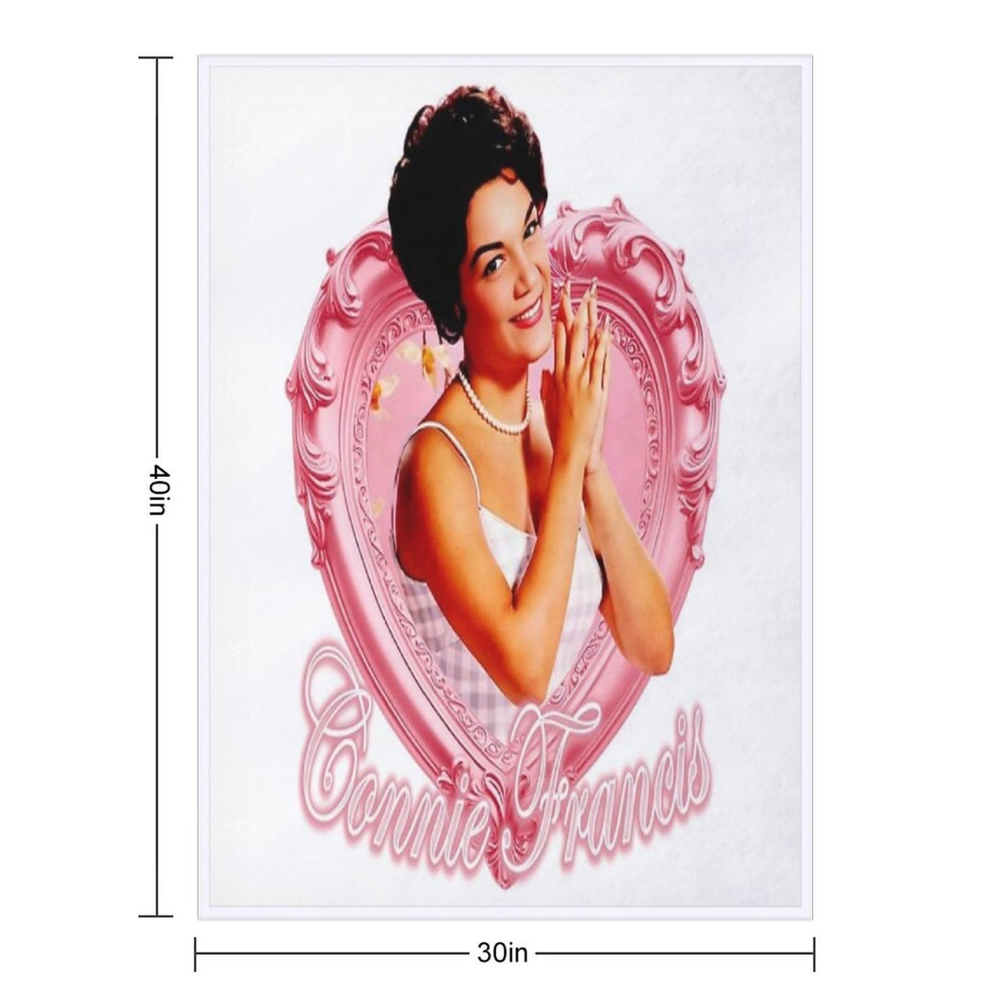 Pink Love Framed Connie Lightweight Throw Blanket