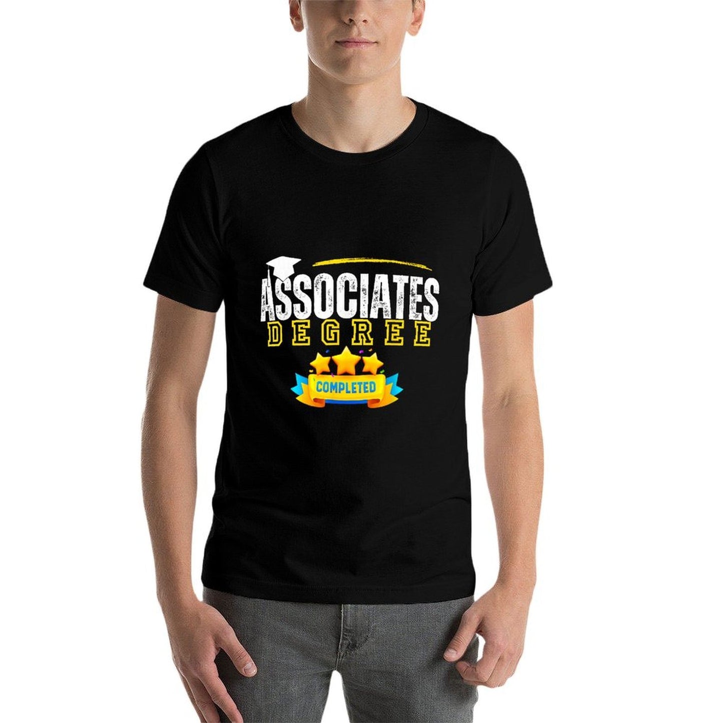 Associates Degree Graduation Senior Celebration Grad Party  Summer-ready Fabric T-Shirt