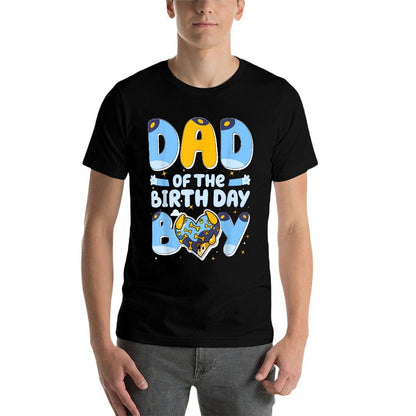 Dad Of The Birthday Boy Funny Blue Dog Family Matching Comfortable T-Shirt