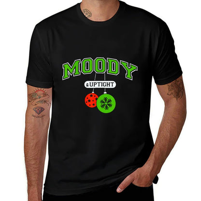 Moody And Uptight Merry And Christmas Bright Matching Couple  Stretchy T-Shirt