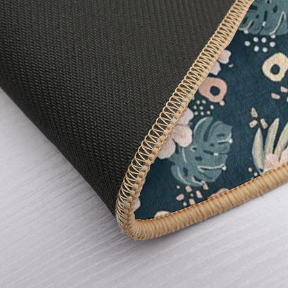 Hybiscus Pattern  Long-Lasting Bath Mat