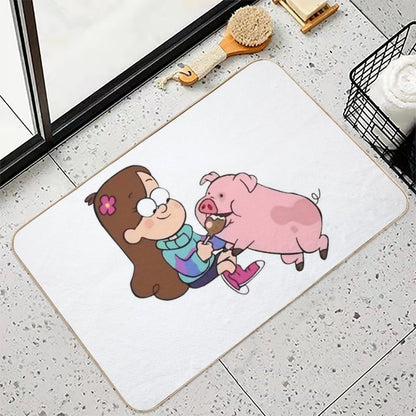 Mabel & Waddles, Gravity Falls  Repositionable Bath Mat
