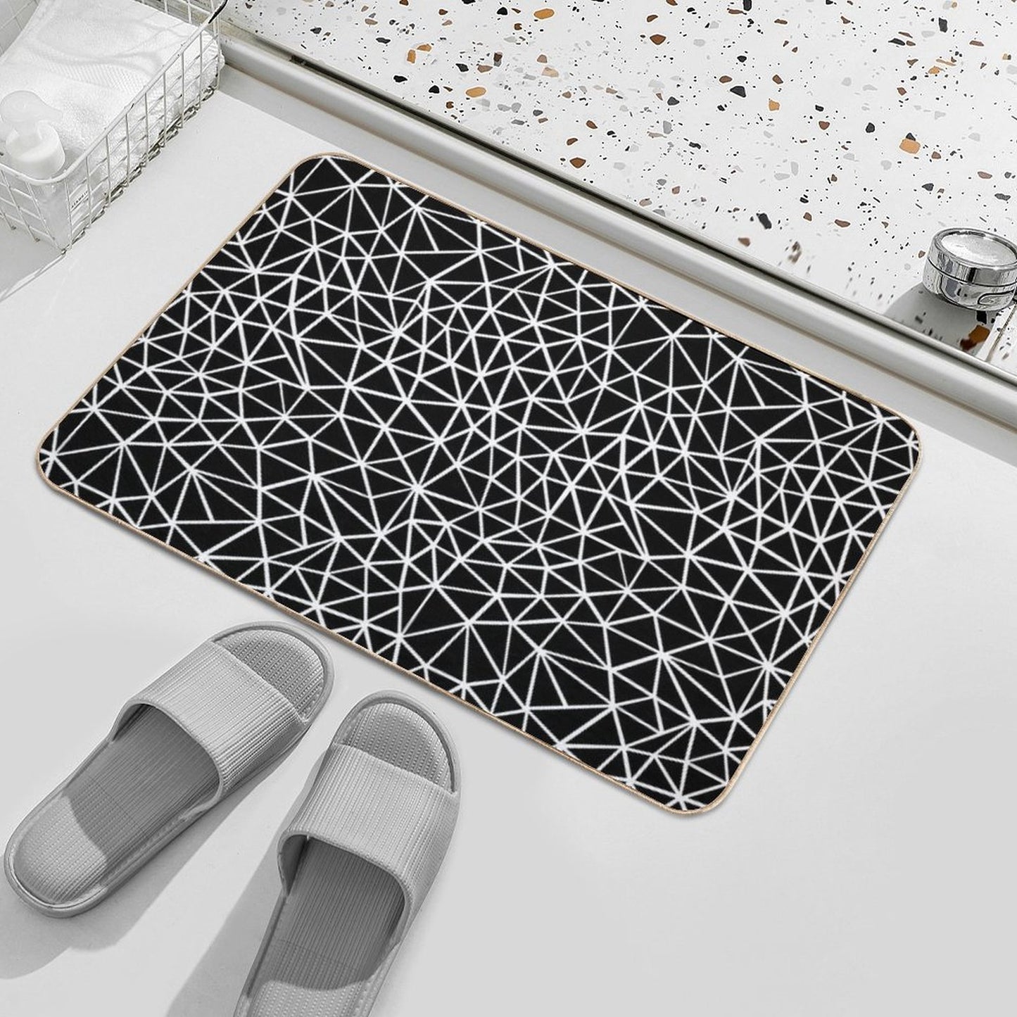 Shattered Black  Eco-Friendly Bath Mat