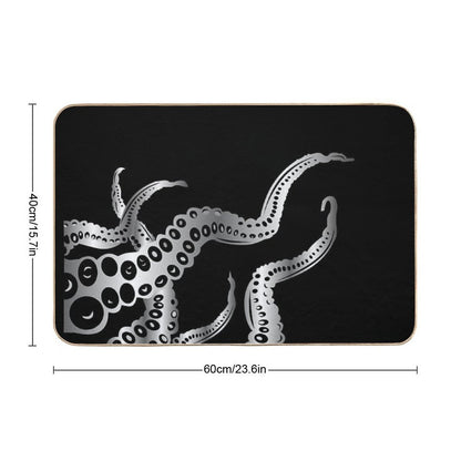Octopus Design Silver  Fade-Resistant Bath Mat