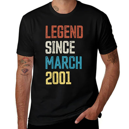 21st Birthday Vintage Born in March 2001 Birthday  Durable T-Shirt
