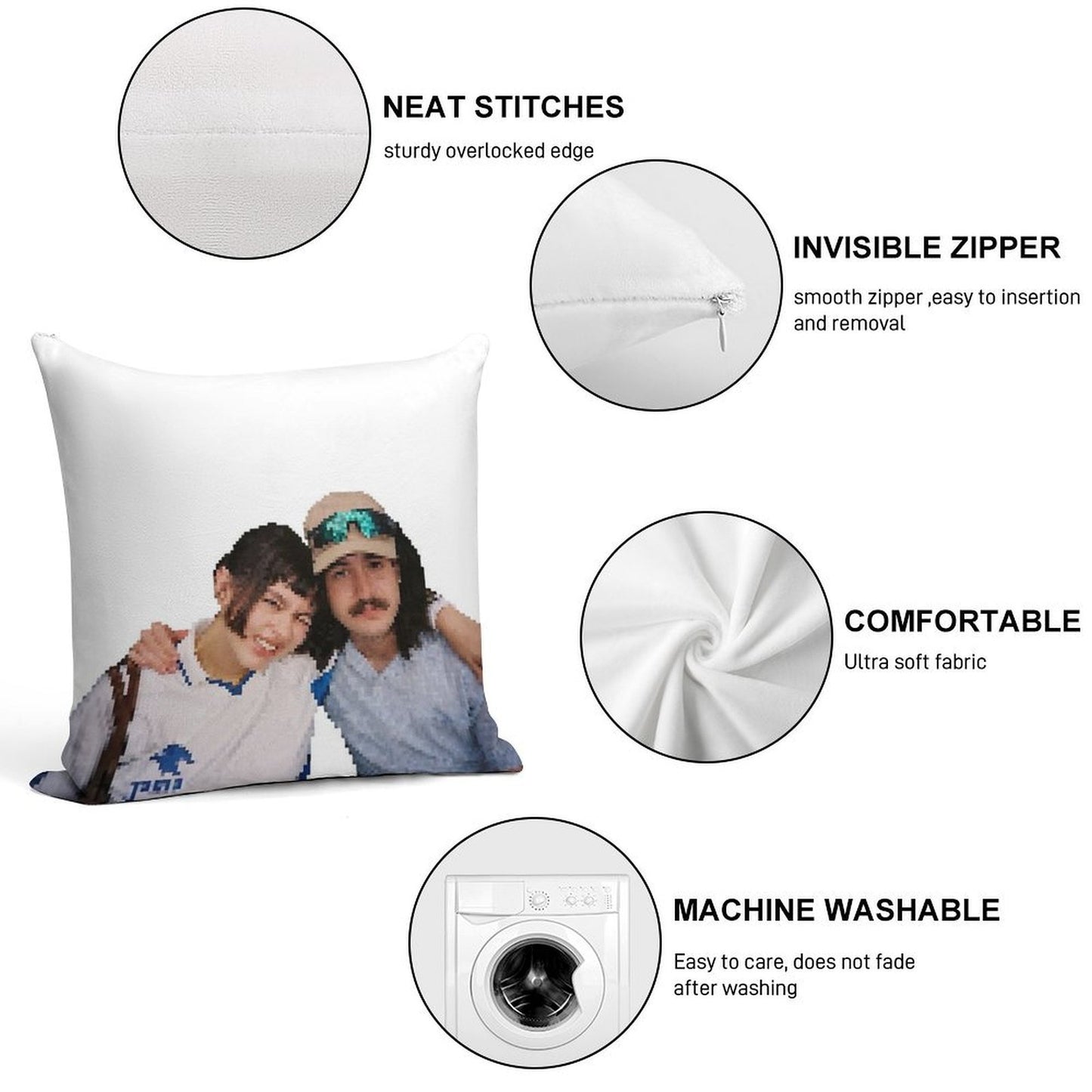 Pixel Drew And Enya Emergency Intercom Soft Warmth Comfort Throw Pillow