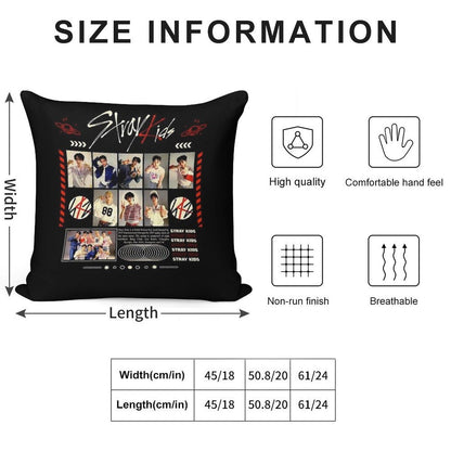 Stray Kids Concert Tour T-shirt Kpop Boy Group Bang Chan Lee Know Changbin Hyunjin Han Felix Seungmin Jeongin Soft Durable Construction Throw Pillow