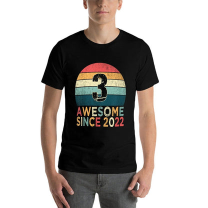 Kids 3rd Birthday Vintage Retro 3 Years Old Awesome Since 2022  Affordable Price T-Shirt