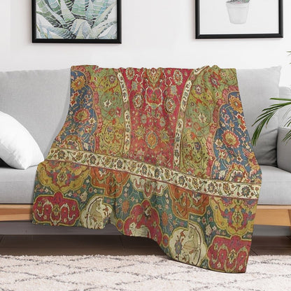 Antique Kilim 8 Velvety-soft Throw Blanket