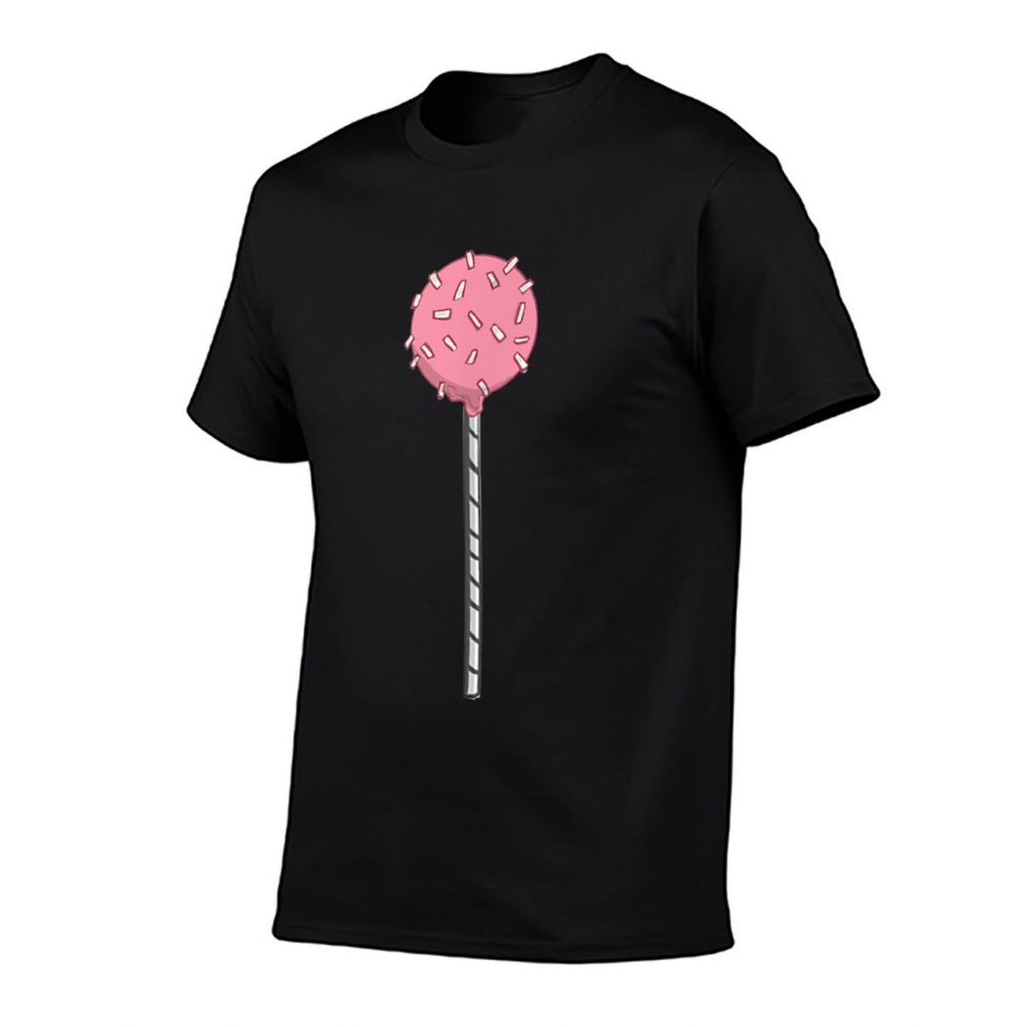 Cute Vintage Pink Cake Pop with Sprinkles Happy Birthday  Heathered Texture T-Shirt