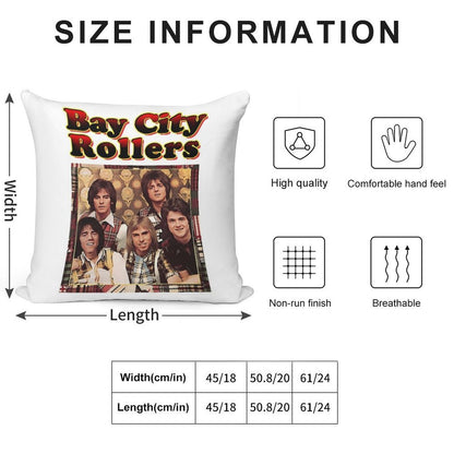Bay City Rollerss Band Music Rock Gift For Fan Soft Home Decor Throw Pillow