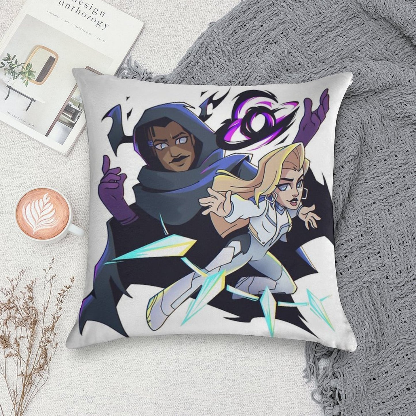 Marvel Rivals Cloak And Dagger Soft Warmth Comfort Throw Pillow