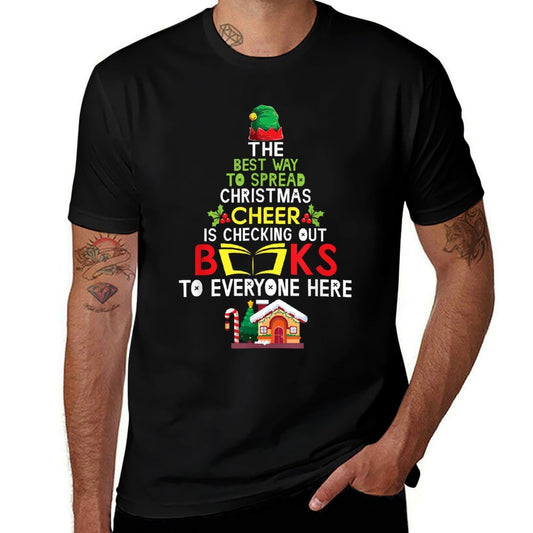 The Best Way To Spread Christmas Cheer Is Checking Out Books  Rolled Sleeves T-Shirt