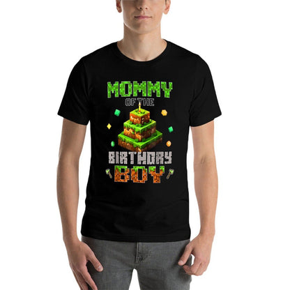 Mom Of The Birthday Boy Party Video Gamer Pixel Number  Breathable T-Shirt