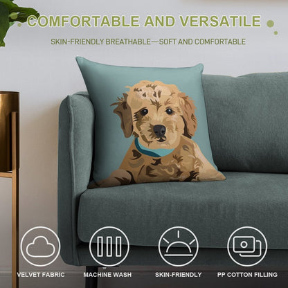 Golden Doodle Soft Bedroom Essential Throw Pillow