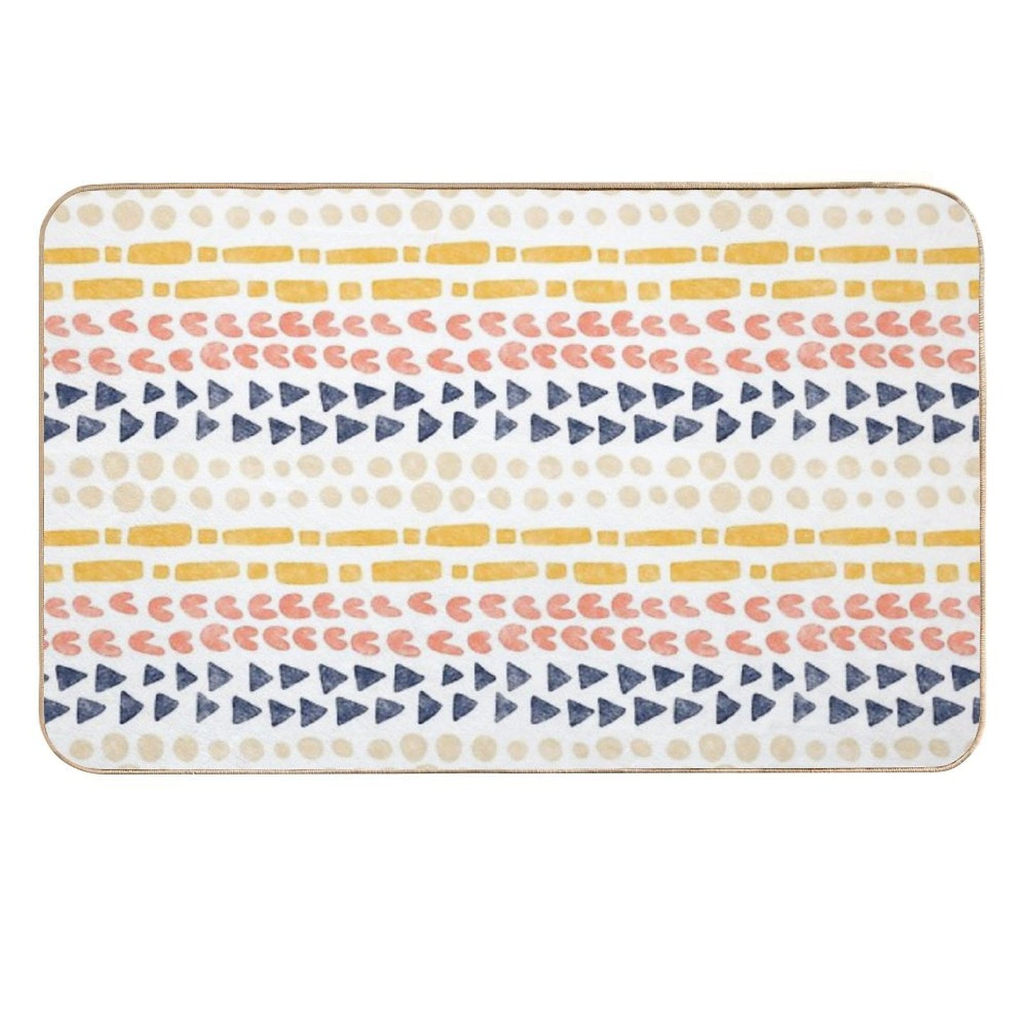 Geometric Strips on Light  Pet-Safe Bath Mat