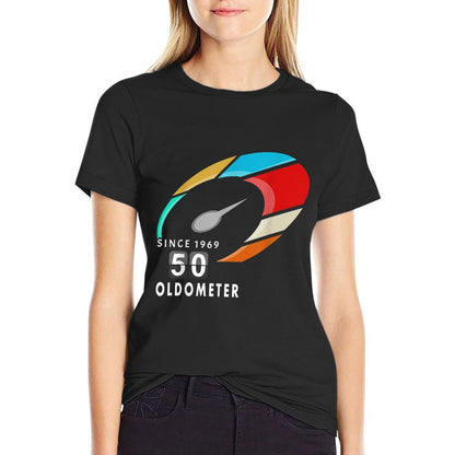 Oldometer 50th Birthday Funny 50 Year Old Comfortable T-Shirt