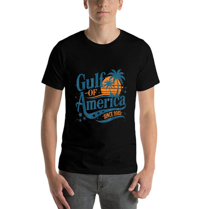 Retro Gulf Of US America 2025 American Flag Gulf Mexico Tagless Design T-Shirt
