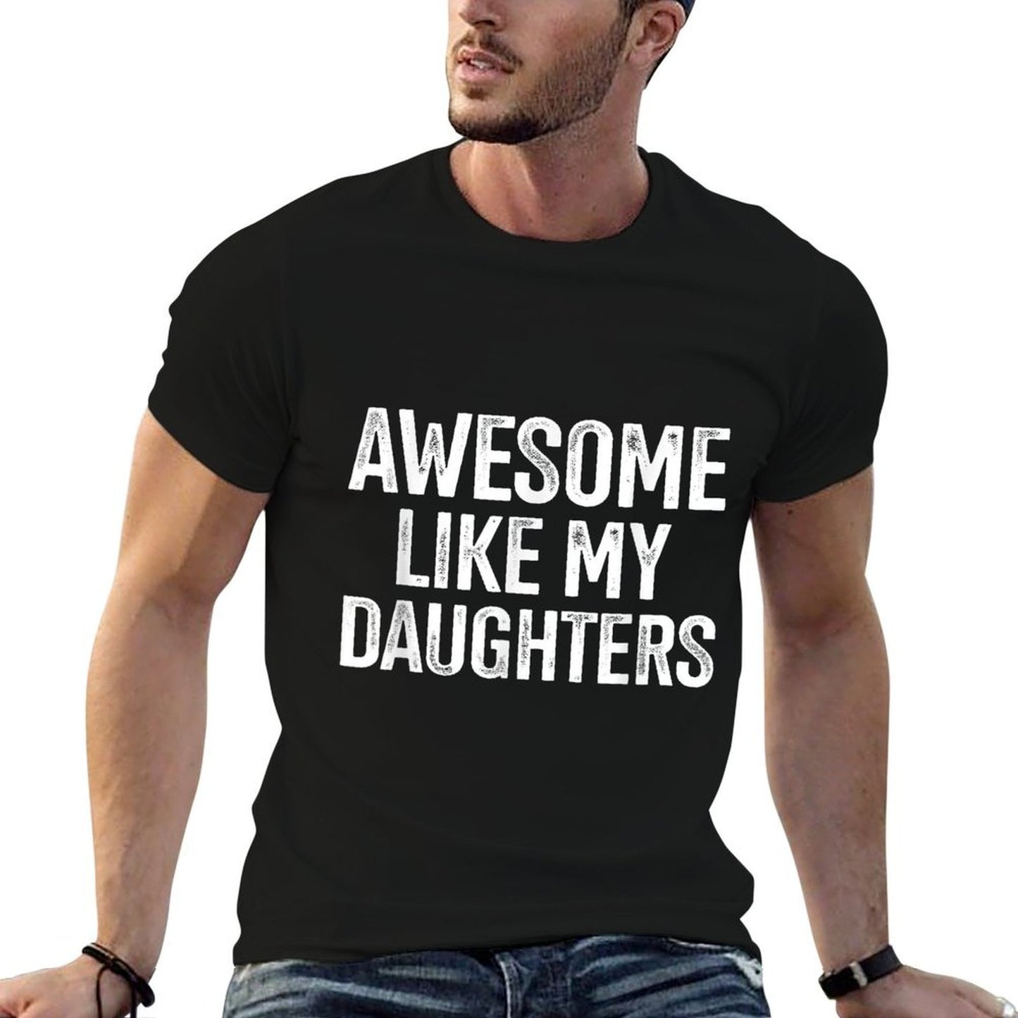 Awesome Like My Daughters for Fathers Day Birthday Christmas  Moisture-wicking T-Shirt
