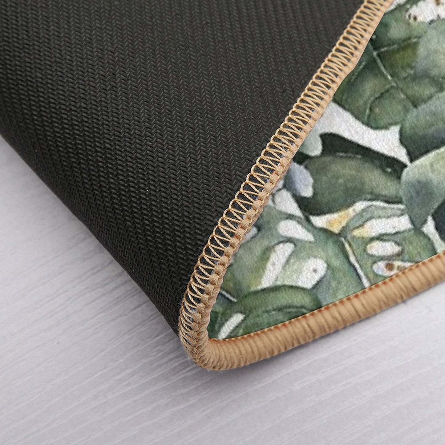 Watercercolor Monstera And Eucalyptus Botanical Garden Pattern Nightgarden  Repositionable Bath Mat