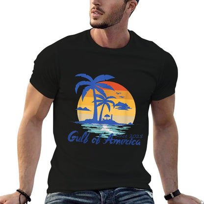 Gulf of US America Vintage 1970s Trendy Pattern T-Shirt