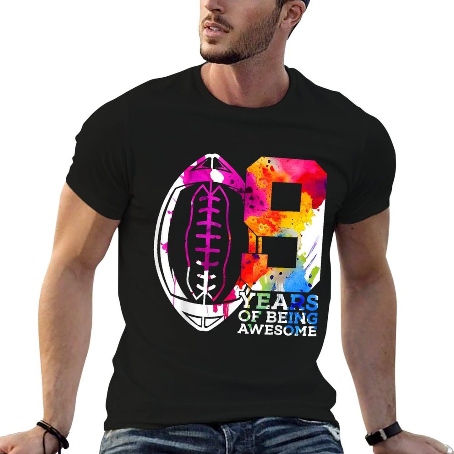 9 YEARS OF BEING AWESOME FOOTBALL 9TH BIRTHDAY  Rolled Sleeves T-Shirt