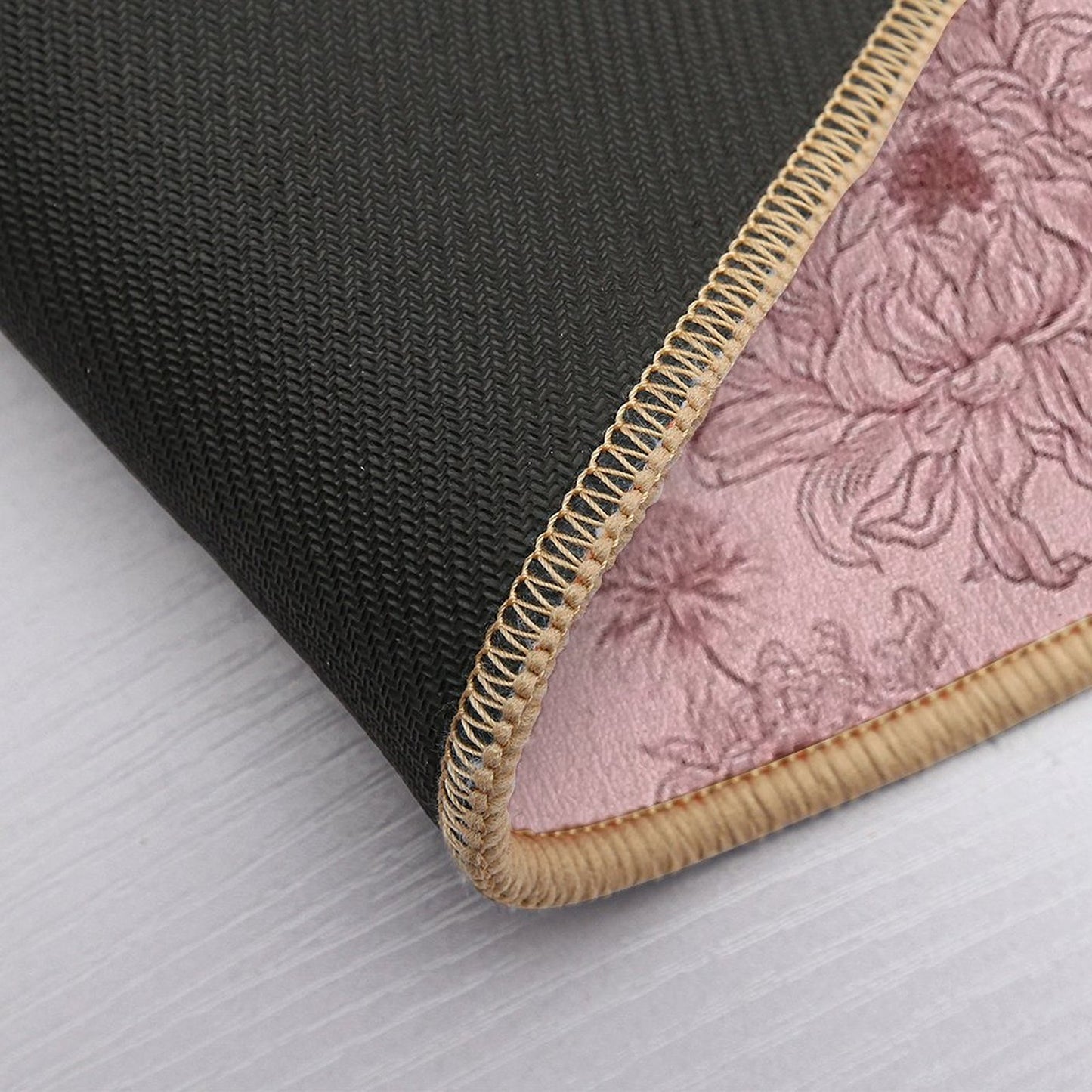 Vintage Floral Pattern on Soft Pink Background  Pet-Safe Bath Mat