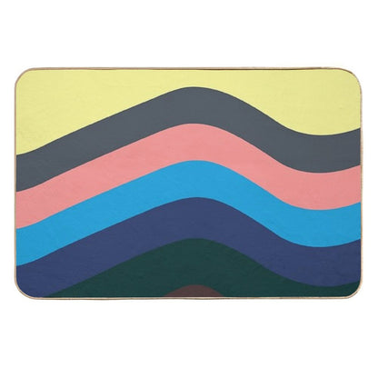 Retro Californian Waves  Repositionable Bath Mat