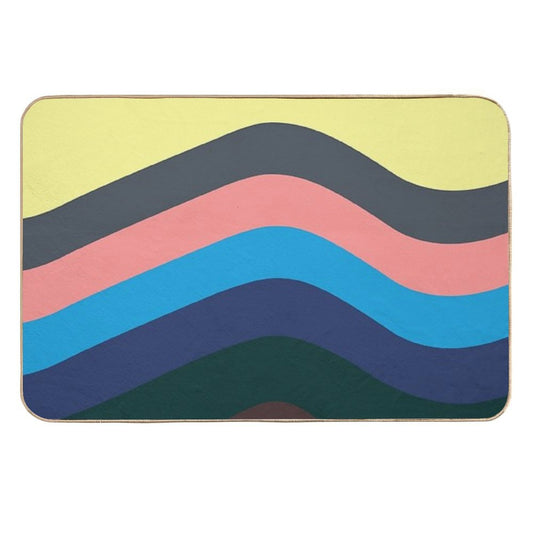 Retro Californian Waves  Repositionable Bath Mat