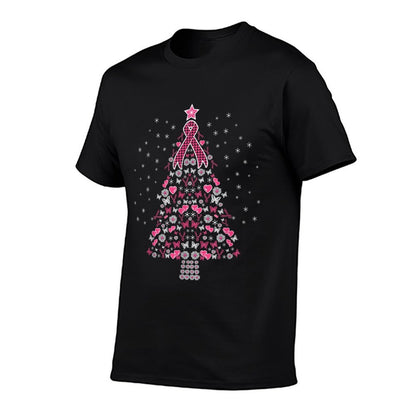 Breast Cancer Christmas Tree Breast Cancer Awareness  Vintage-inspired T-Shirt