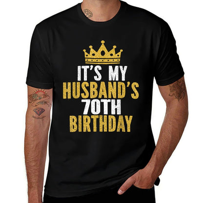 It's My Husband's 70th Birthday 70 Years Old Couple  Lightweight T-Shirt
