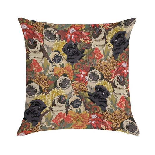 Because Pugs Autumn Soft Short Plush Fabric Throw Pillow