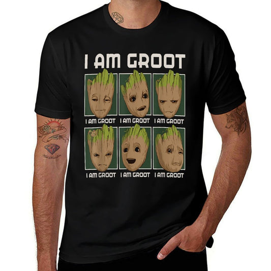 Marvel I Am Groot Guardians of The Galaxy Moods of Groot  Soft T-Shirt