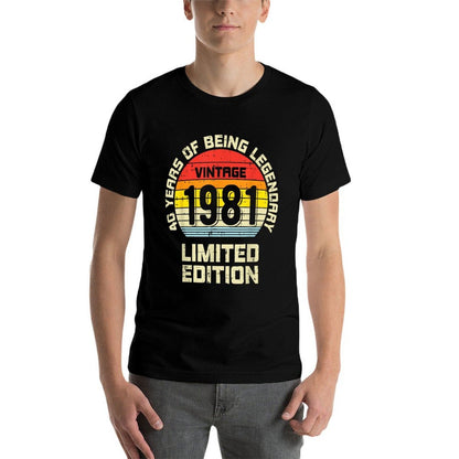 Vintage 1981 Limited Edition 40 Year Legendary 40th Birthday  Relaxed-fit T-Shirt