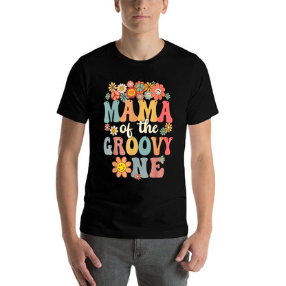 Retro Mama of Groovy One Matching Family 1st Birthday Party  Slim-fit Cut T-Shirt
