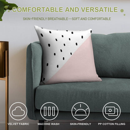 Pink And White Dalmatian Print Soft Ultra-Soft Texture Throw Pillow