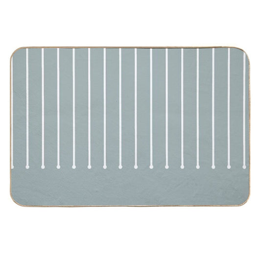 Muted Bluish Gray White Minimal Stripe Polka Dot Pattern Pairs Valspar 2023 COTY Blue Arrow 5001-3C  Easy Maintenance Bath Mat
