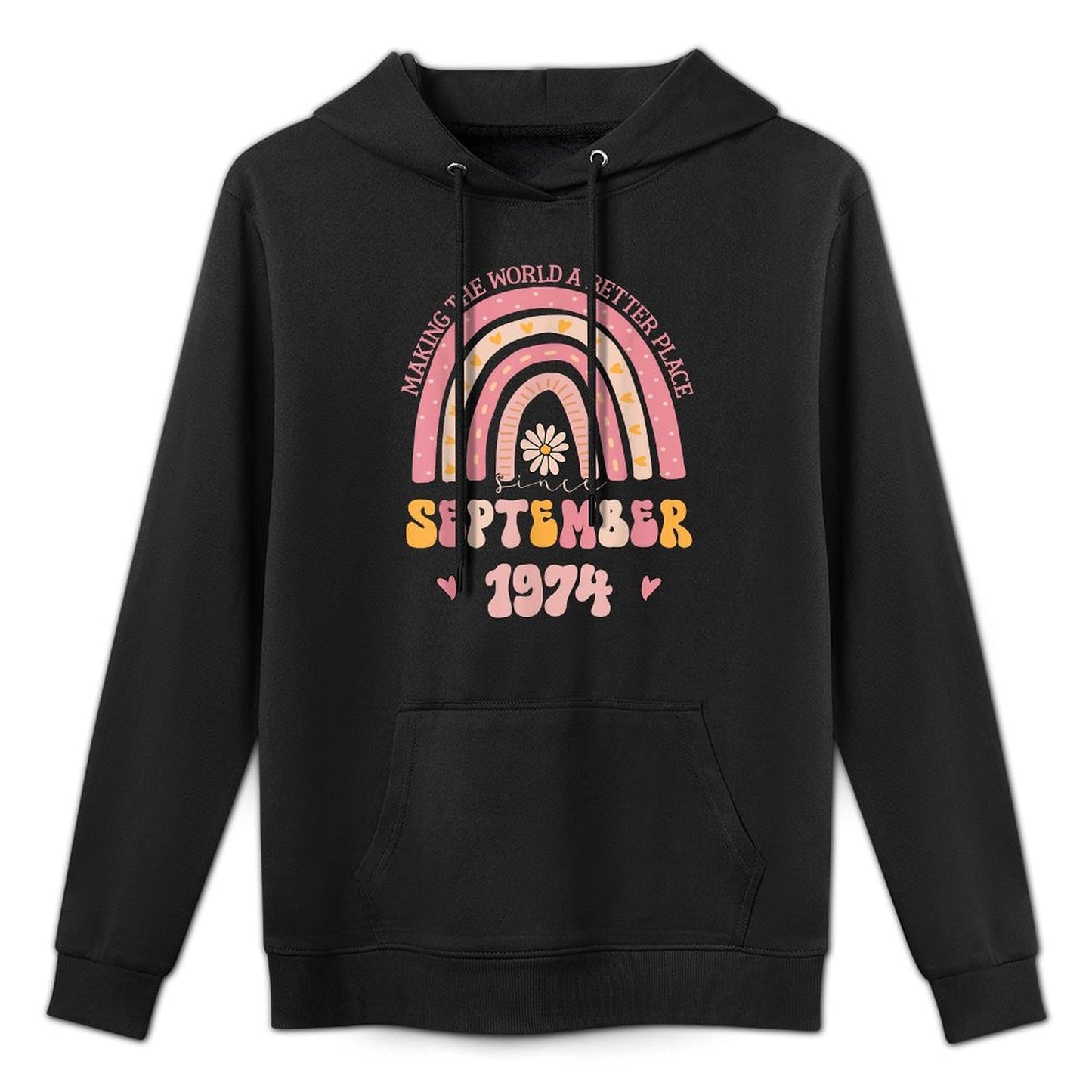 Turning 50 Retro September 1974 50th Birthday for Women Durable Construction Hoodie