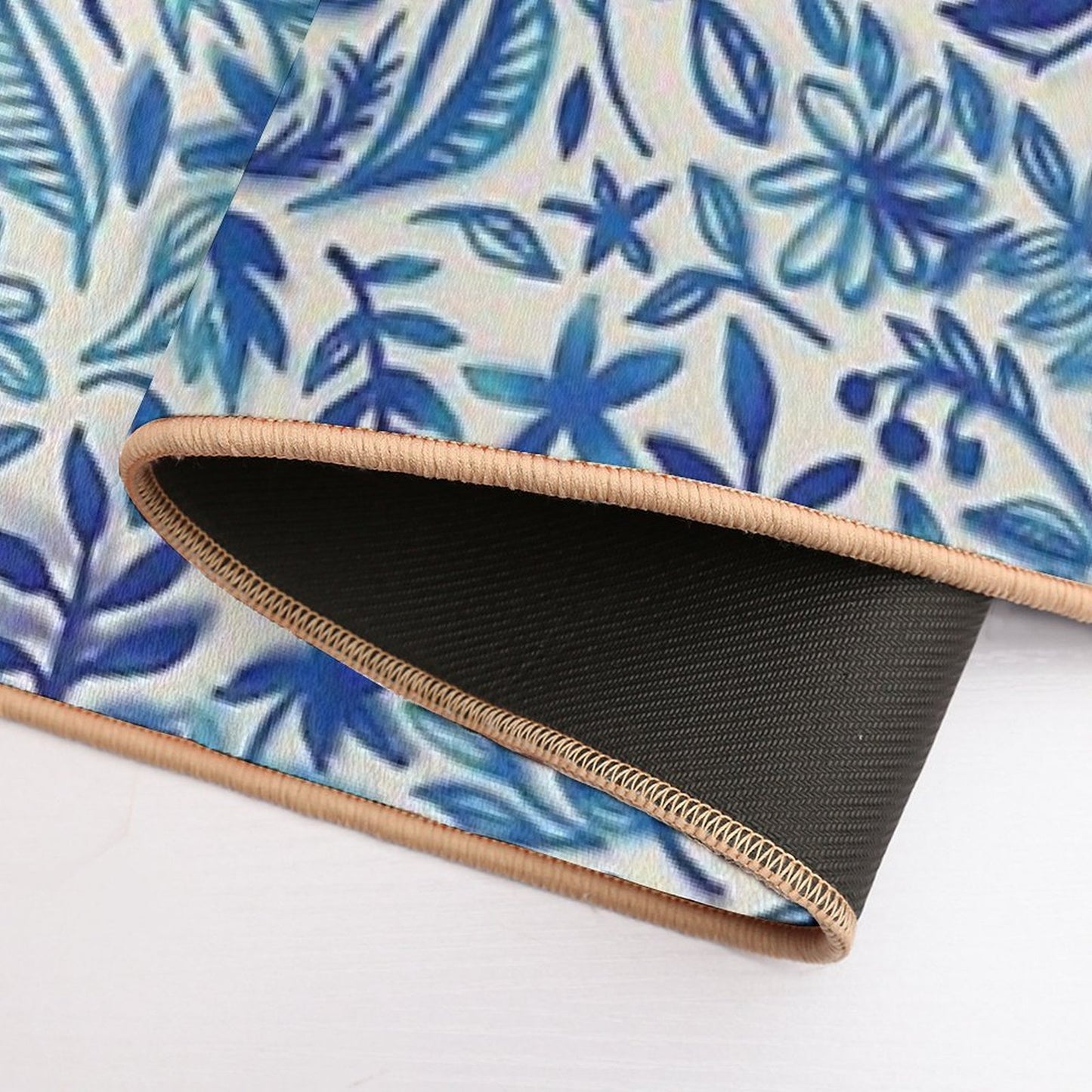 Floating Garden - A Watercolor Pattern in Blue  Easy Maintenance Bath Mat