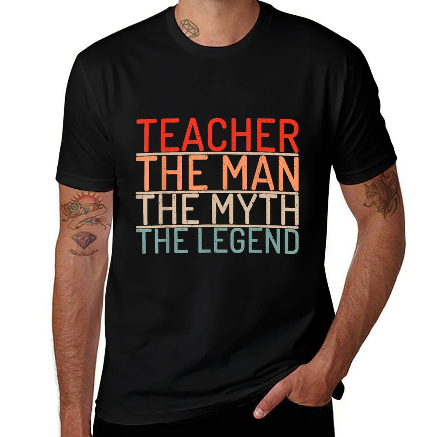 Teacher The Man The Myth The Legend School Holiday Teacher  Trendy Pattern T-Shirt