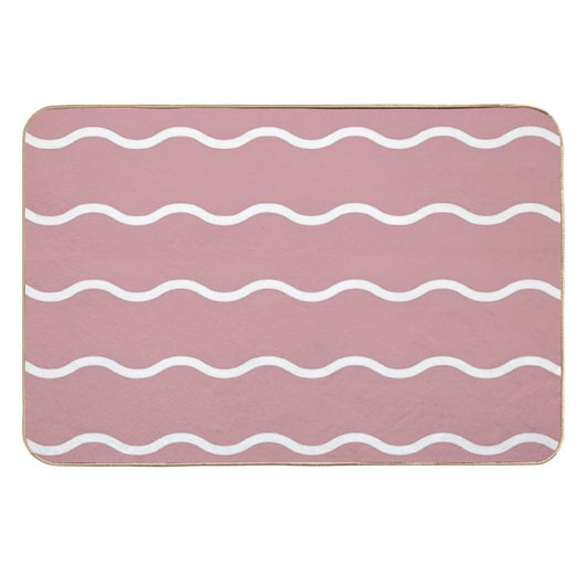 Wavy Lines  Easy Maintenance Bath Mat