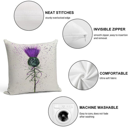 Purple Thistle Elegant Style Soft Ultra-Soft Texture Throw Pillow